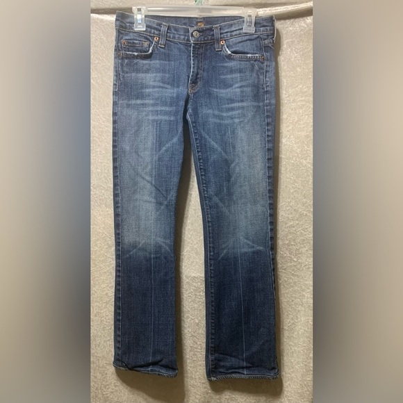7 For All Mankind Low Rise Bootcut Womens Jean size 28 Cut # 97149 - Picture 1 of 11